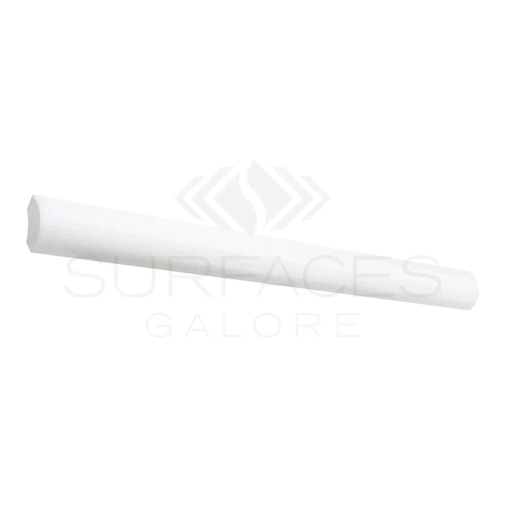 Thassos White 1X12 Quarter-Round Trim Marble Polished or Honed in white quarter round molding