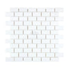 Thassos White 1X2 Brick Mosaic Marble Polished or Honed in white brick design