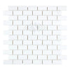 Thassos White 1X2 Brick Mosaic Marble Polished or Honed in white subway tile design