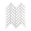 Thassos White 1X4 Herringbone Mosaic Marble in polished or honed finish