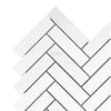 Thassos White 1x4 Herringbone Mosaic Marble Tile in Polished or Honed Finish