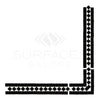 Black and white mosaic tile corner of Thassos White 2X12 BIAS Border Marble