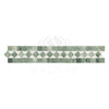 Green and white mosaic tile border on Thassos White 2X12 BIAS Marble product