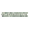 Decorative mosaic tile border featuring Thassos White and Ming-Green marble design