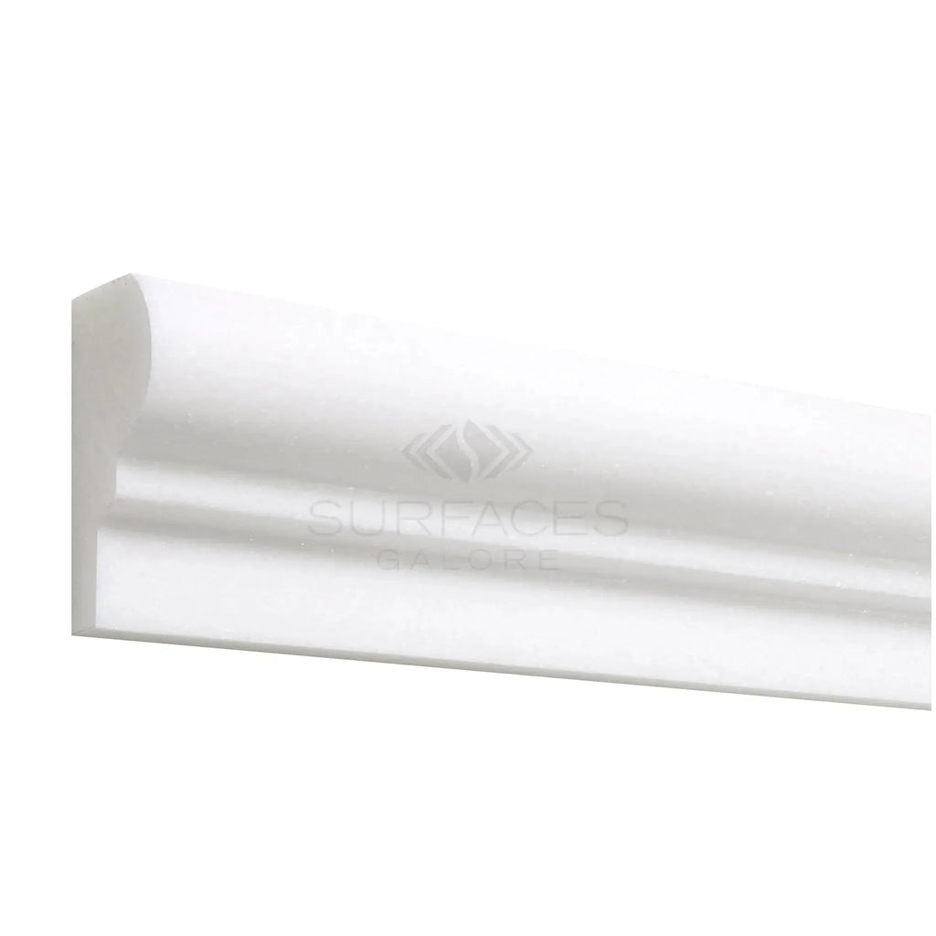 White decorative molding Thassos White 2X12 OG-1 Single-Step Chair Rail Trim Polished or Honed