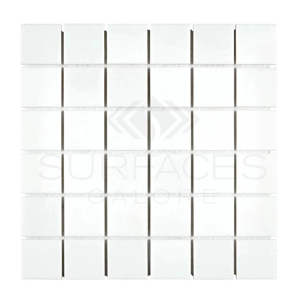 Thassos White 2X2 Mosaic Marble Polished or Honed White Square Mosaic Tile Sheet