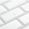 White rectangular beveled tiles of Thassos White 2X4 Deep-Beveled Brick Mosaic Marble