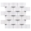 Thassos White 2X4 Round-Faced Mosaic Marble with a white rectangular tile pattern