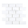 Thassos White 2X4 Straight-Edged Brick Mosaic Marble Polished or Honed Tile Mosaic