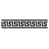 Black and white Greek key mosaic border in Thassos White 3.5X7 marble tile design