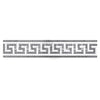 Thassos White 3 1/2X7 Greek Key Mosaic Border in Blue-Gray Marble Finish