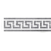 Gray and white mosaic border design of Thassos White Greek Key Marble product