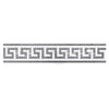 Gray and white Greek key mosaic border in Thassos White 3 1/2X7 marble design