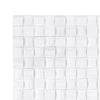 Thassos White 3-D Small-Bread Mosaic Marble polished texture in white square tiles