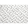 White quilted mattress topper displayed on Thassos White 3-D small-bread mosaic marble