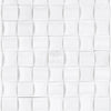 Thassos White 3-D Small-Bread Mosaic Marble Polished tile with textured white pattern