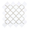 Thassos White 3 inch Lantern Mosaic showcasing elegant white arabesque marble tile