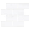 White rectangular tiles in Thassos White 3X6 Marble Tumbled for elegant decor