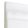 Thassos White polished marble baseboard trim showcasing a smooth, textured surface