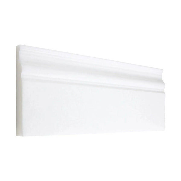 Thassos White 4 3/4X12 Baseboard Trim Marble Polished or Honed in White baseboard molding