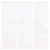 Nine white square Thassos White 4X4 Marble Tumbled tiles arranged in a grid pattern