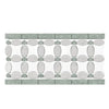 Decorative tile border featuring Thassos White and Ming Green polished marble design