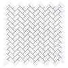 White herringbone tile pattern from Thassos White Mini Mosaic Marble Polished or Honed