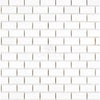 White subway tile pattern in Thassos White Mini-Brick Mosaic Marble finish