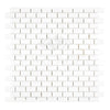 Thassos White 5/8X1 1/4 Mini-Brick Mosaic Marble Polished or Honed in white brick design