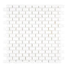 Thassos White 5/8X1 1/4 Mini-Brick Mosaic Marble Polished or Honed in white brick design