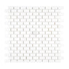 White brick mosaic tile Thassos White 5/8X1 1/4 Mini-Brick Mosaic Marble Polished or Honed