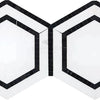 Black and white hexagon mosaic tile in Thassos White 5 inch polished or honed finish