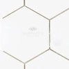 White hexagonal tile pattern of Thassos White 5 inch Hexagon Mosaic Marble