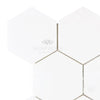 White Hexagonal Tiles from Thassos White 5 Inch Hexagon Mosaic Marble Collection