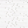 White brick mosaic tile of Thassos White Bamboo Sticks polished or honed marble