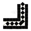 Black and white mosaic tile corner from Thassos White BIAS Border Corner Marble