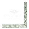 Mosaic tile border of Thassos White BIAS Corner with Ming-Green marble finish