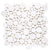 Thassos White Bubbles Mosaic Marble in polished and honed circular tile design