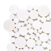 White circular mosaic tile of Thassos White Bubbles Mosaic Marble, polished finish