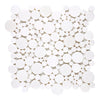 Thassos White Bubbles Mosaic Marble Polished or Honed Circular White Tile Sheet