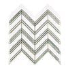 Chevron patterned tile mosaic in Thassos White Large Chevron Mosaic Marble design