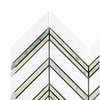 Thassos White Large Chevron Mosaic Marble Tile in polished and honed finish