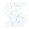 Thassos White Manhattan Random-Strip Mosaic Marble Polished or Honed White Tiles