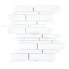 Thassos White Manhattan Mosaic Marble Tile Sheet in Polished or Honed Finish