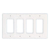 Thassos White Marble 4 Gang ROCKER Switch Wall Plate in a decorative design