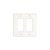 White double rocker light switch plate in Thassos White Marble design for elegant decor