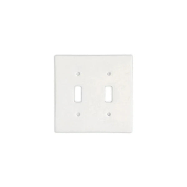 White double light switch plate for Thassos White Marble Double Toggle Wall Plate