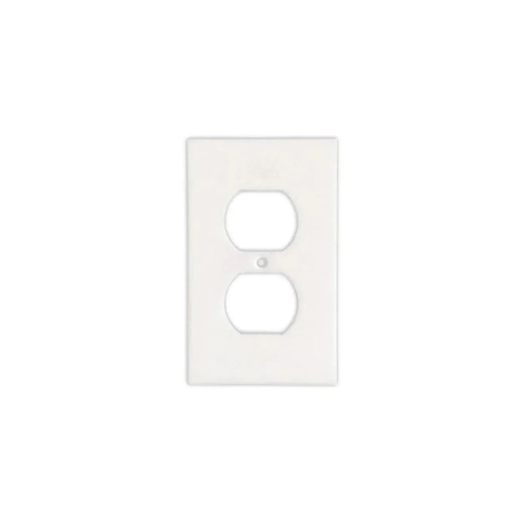 White duplex outlet cover featured in Thassos White Marble Single Duplex Plate