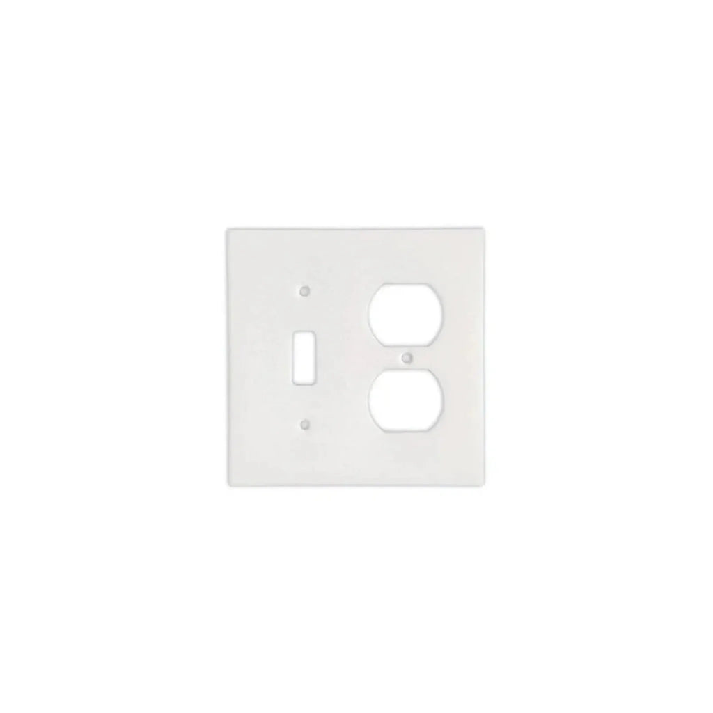 White combination switch and outlet cover for Thassos White Marble Wall Plate