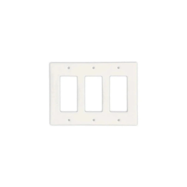 White Triple Rocker Light Switch Plate from Thassos White Marble Cover Plate Collection